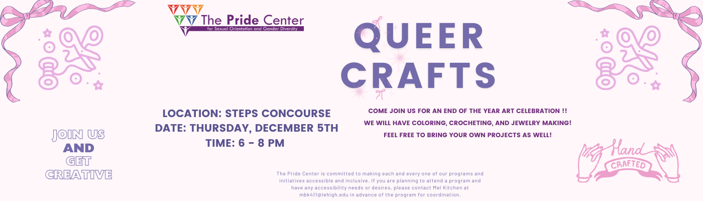 Come join our student staff members on Thursday, December 5th at 6pm to 8pm in STEPS Concourse for an end of the year art celebration. We will have coloring, crocheting and jewelry making. Feel free to bring your own projects as well. 