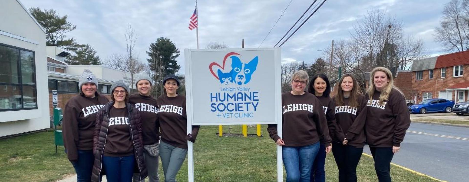 Volunteers from the Provost Office outside the Lehigh Valley Humane Society