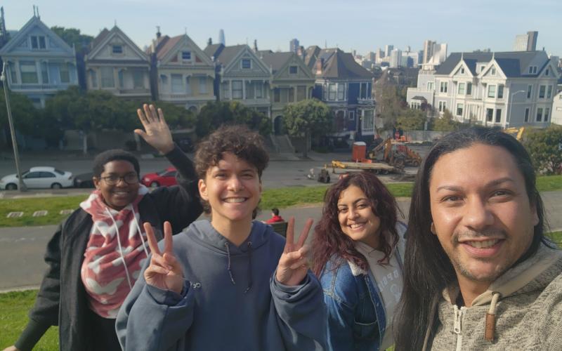 Students with Associate Director in San Francisco Painted Ladies for Creating Change Conference